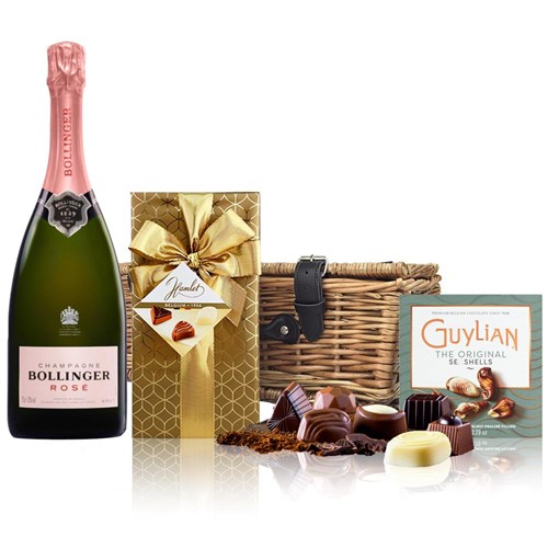 Bollinger Rose Champagne 75cl And Chocolates Hamper